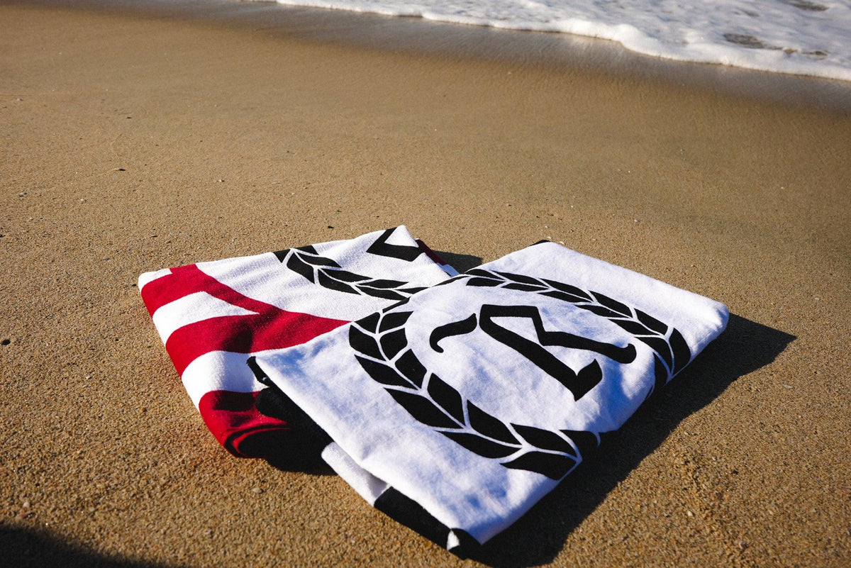 Represent Ltd.™ 'Striped Monogram Beach Towel'