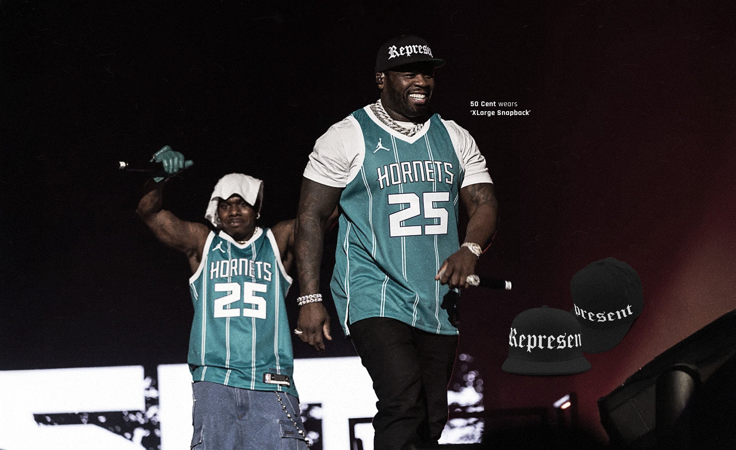 Legendary Rapper 50 Cent Rocks REPRESENT's 'XLARGE Snapback' at DaBaby ...
