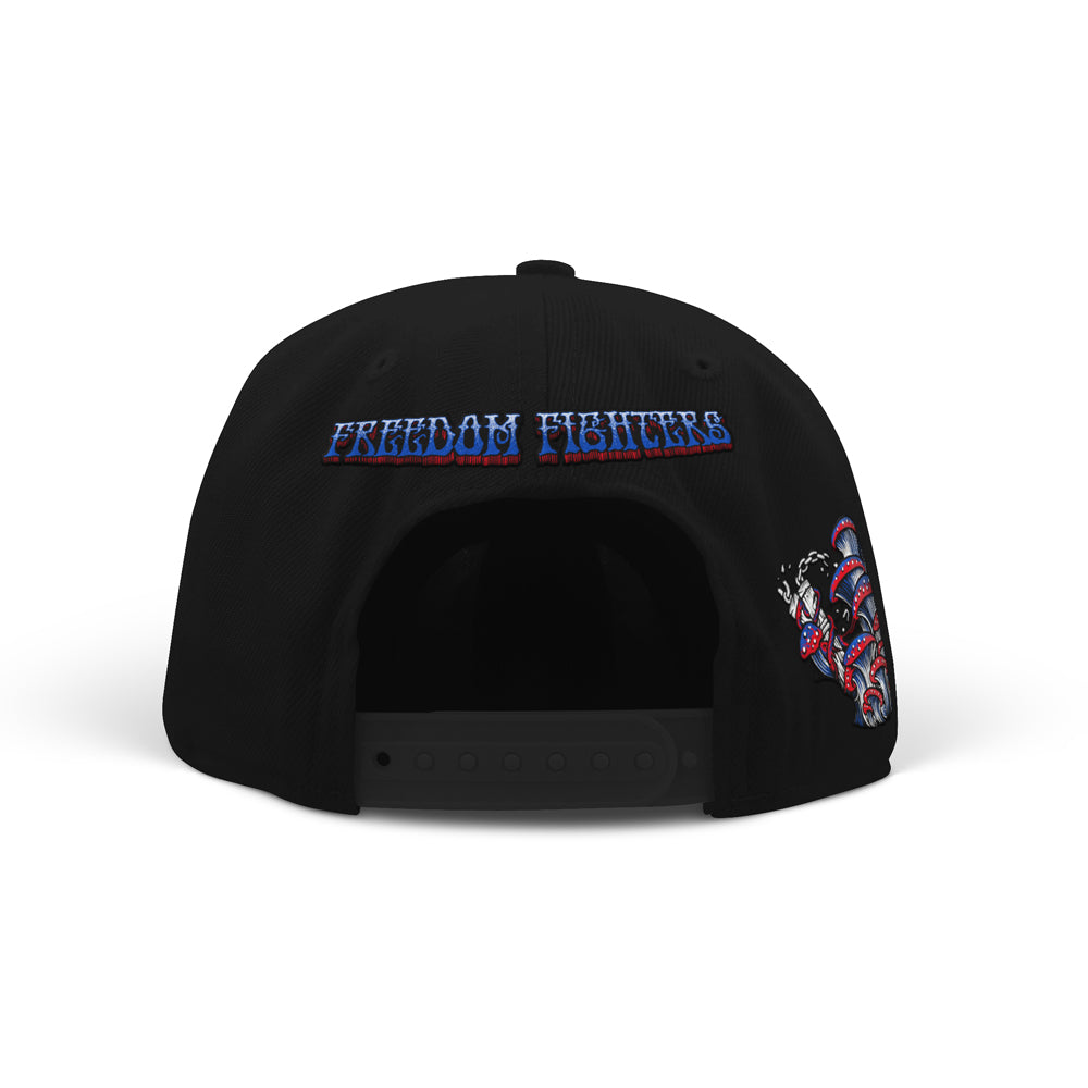 Psychadelic Freedom Fighters 5-Panel Wool Snapback Hat [BLACK]