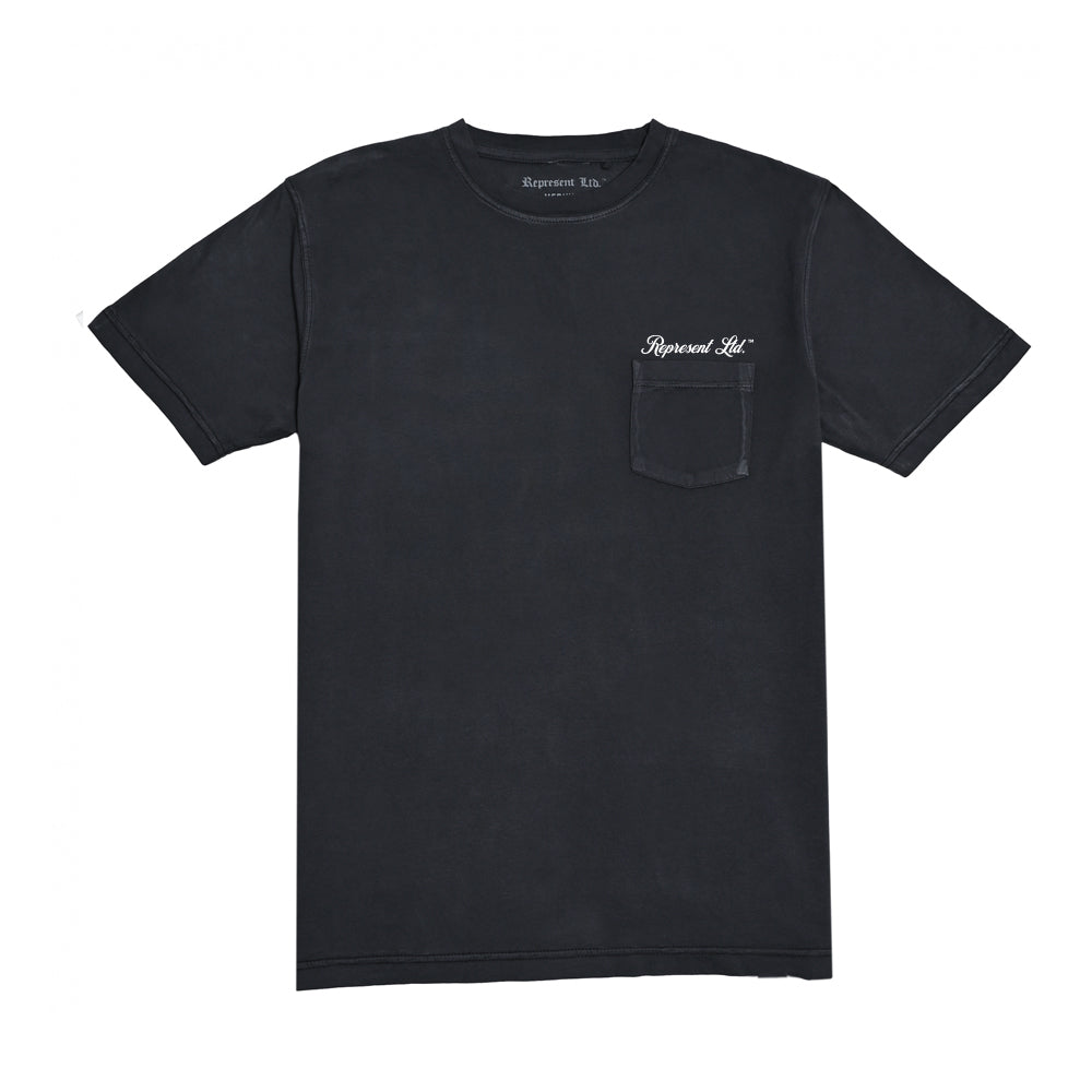 The Real Woven Garment Dyed Patch Pocket Tee [VINTAGE BLACK]