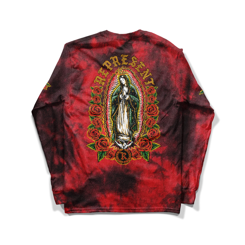 Our Lady Heavy Long Sleeve Garment Dyed Tee [DEEP RED] LIMITED EDITION