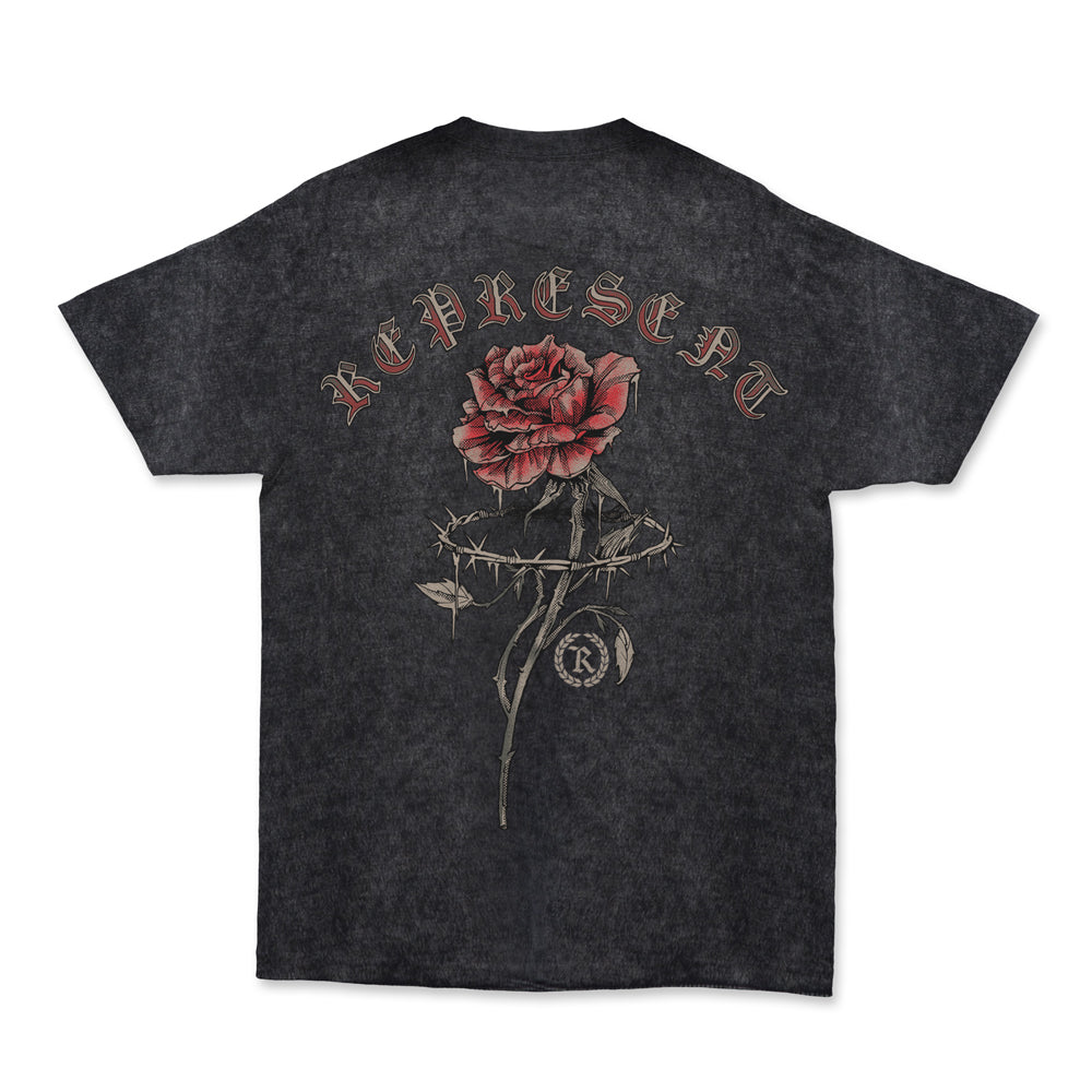 Barbed Rose Heavyweight Tee [FADED BLACK] V-DAY DROP