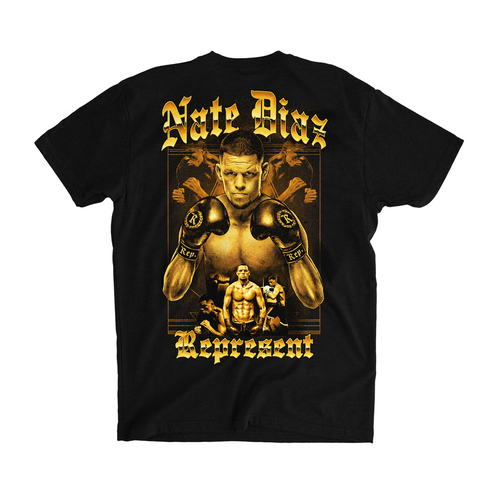 Nate Diaz Aug. 5th Signature Tee [BLACK] OFFICIAL PAUL VS. DIAZ MERCH