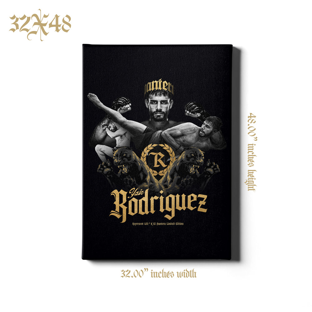 Yair Rodriguez Golden Collage Canvas Poster Print [32 X 48] UFC 290 OFFICIAL