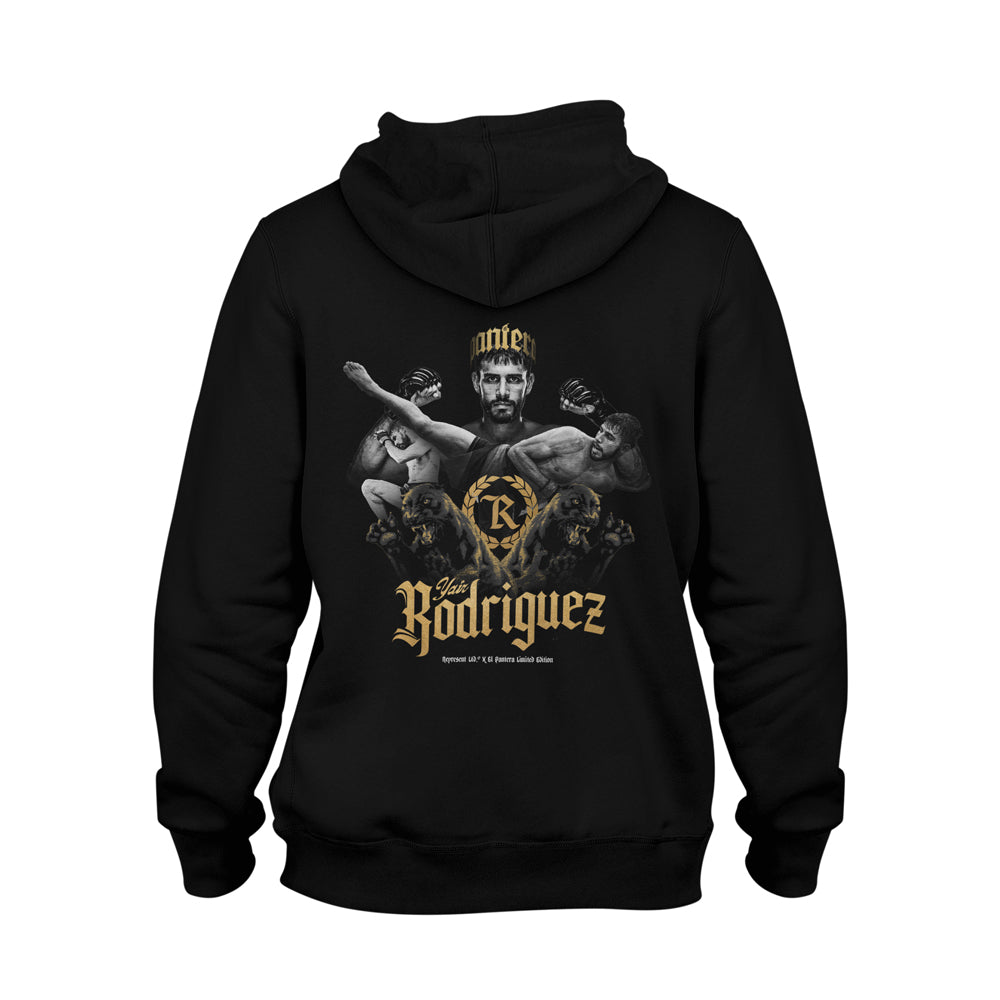 Yair Rodriguez Golden Collage Heavy Hoodie [BLACK] UFC 290 OFFICIAL