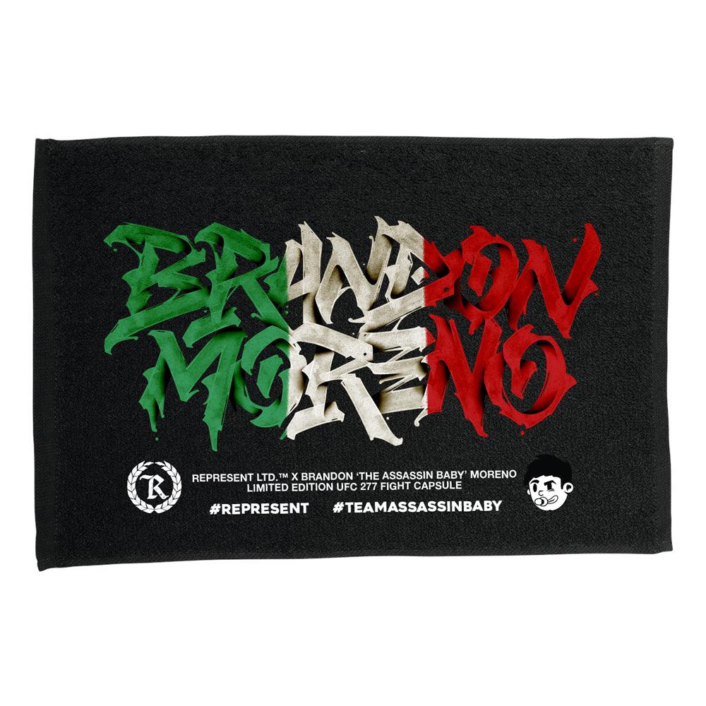 Brandon Moreno 'MEXICAN WARRIOR' UFC 277 Rally Towel [BLACK] 277 LIMITED EDITION - Represent Ltd.™