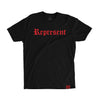 OG Classic Text Signature Tee [BLACK X RED] - Represent Ltd.™