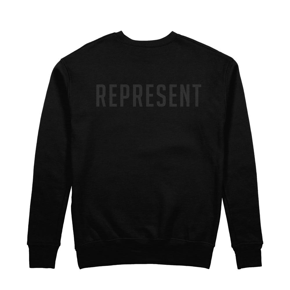 The Real Woven Patch Crewneck Sweatshirt [BLACK] - Represent Ltd.™