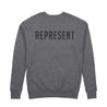 The Real Woven Patch Crewneck Sweatshirt [GUNMETAL] - Represent Ltd.™