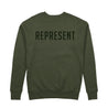 The Real Woven Patch Crewneck Sweatshirt [MILITARY GREEN] - Represent Ltd.™