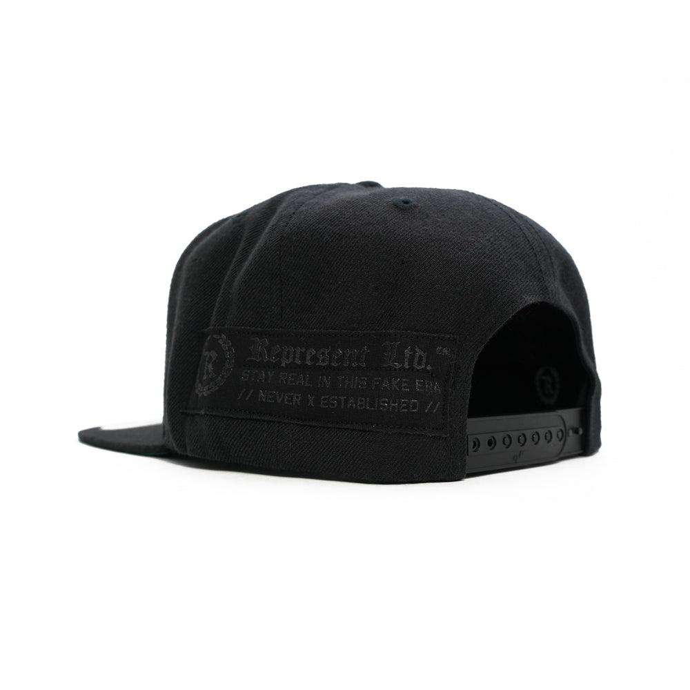 Real Medieval Embroidered X HD Imprint Patch Classic Snapback [BLACK X BLACK] LIMITED EDITION - Represent Ltd.™