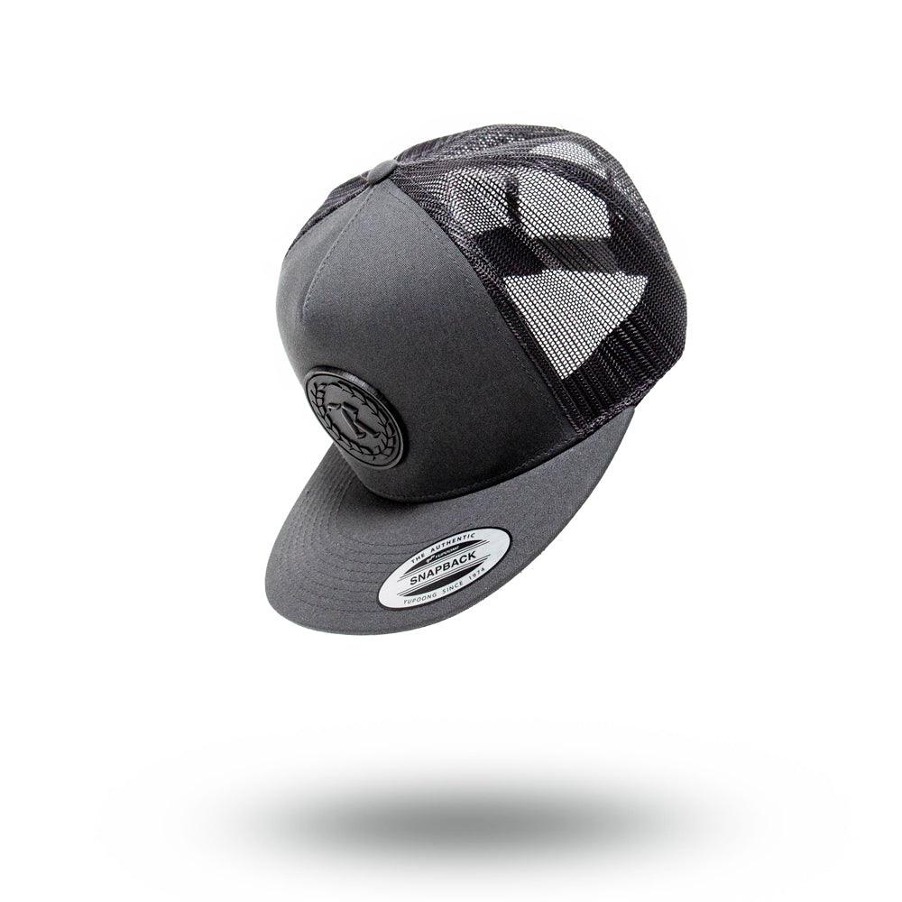 PVC Silicone Monogram Classic Trucker Snapback Hat [CHARCOAL X BLACK] - Represent Ltd.™