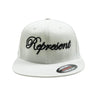 New Skool Classic Script Flexfit Pro On-Field Baseball Cap [WHITE] - Represent Ltd.™