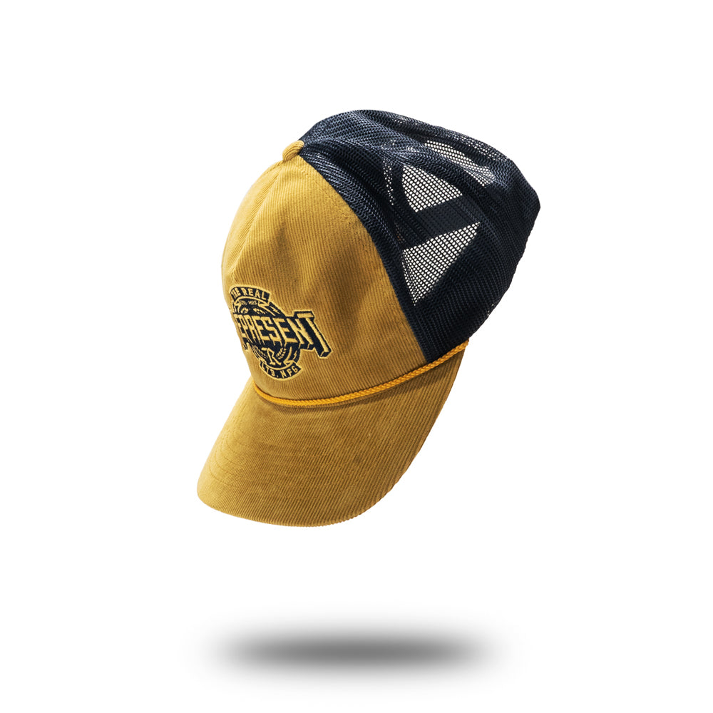 Worldwide MFG Troutdale Corduroy Trucker Hat [AMBER GOLD X NAVY]