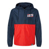 Members Only Windbreaker Qtr Zip Jacket w/ Hood [NAVY X RED] - Represent Ltd.™