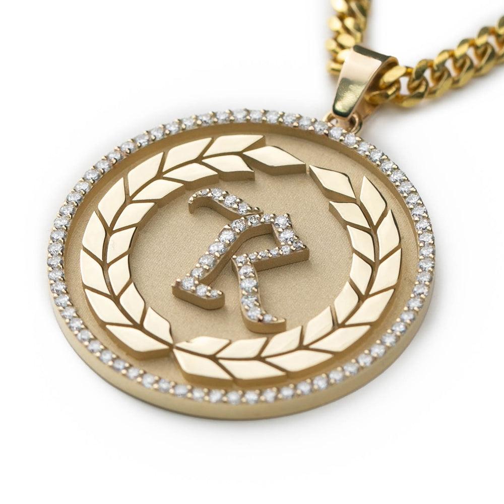 14K Gold w Diamonds 3D Monogram Pendant LIMITED EDITION