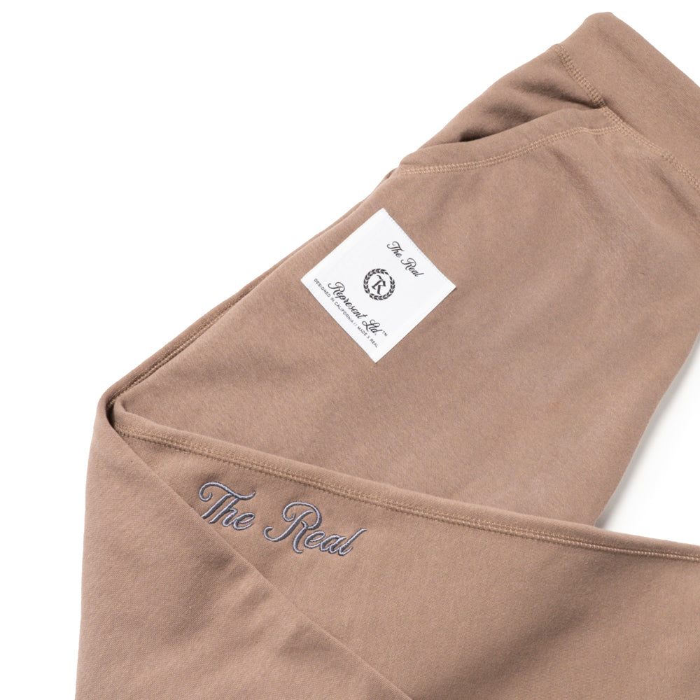 The Real Woven Patch Embroidered Signature Joggers [EARTH LATTE]