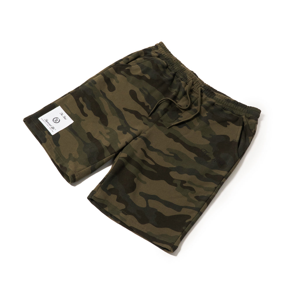 The Real Woven Patch Label Fleece Shorts [FOREST CAMO]