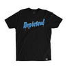 The Drip Drop TEXT Signature Tee [WHITE X BLUE] ZAC DYNES LIMITED COLLABORATION - Represent Ltd.™