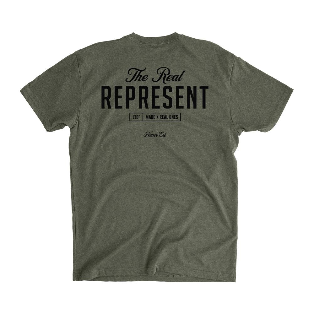 The Real Woven Patch Signature Tee [MILITARY GREEN] - Represent Ltd.™
