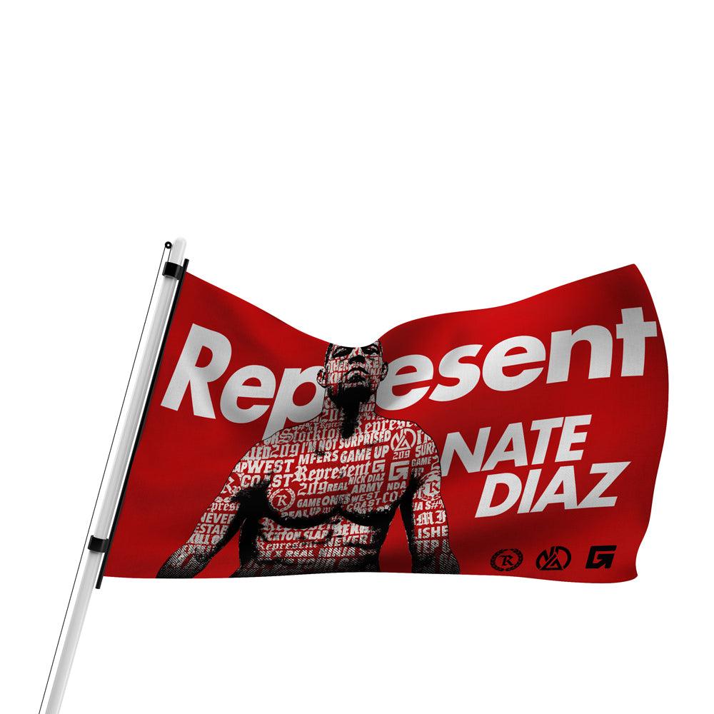 Nate Diaz Super Imposed UFC 279 Pole Flag [5ft X 3FT] LIMITED EDITION - Represent Ltd.™