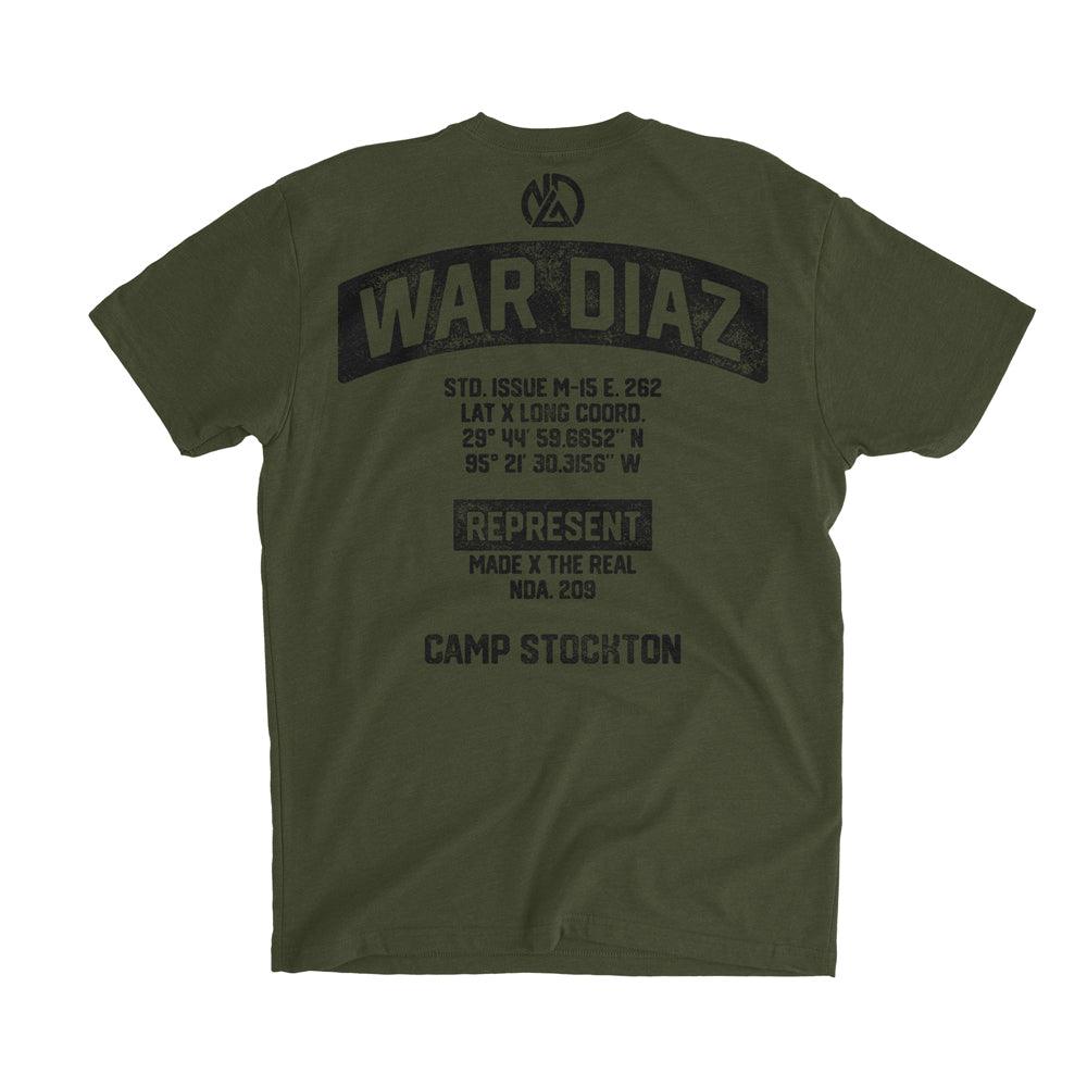 WAR DIAZ Camp Stockton Training Gear Tee [MILITARY GREEN] NATE DIAZ UFC 262 CAMP EDITION - Represent Ltd.™