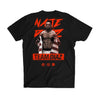 Nate Diaz Team Diaz 263 PVC Silicone Patch Signature Tee [BLACK] OFFICIAL UFC 263 FIGHT EDITION - Represent Ltd.™
