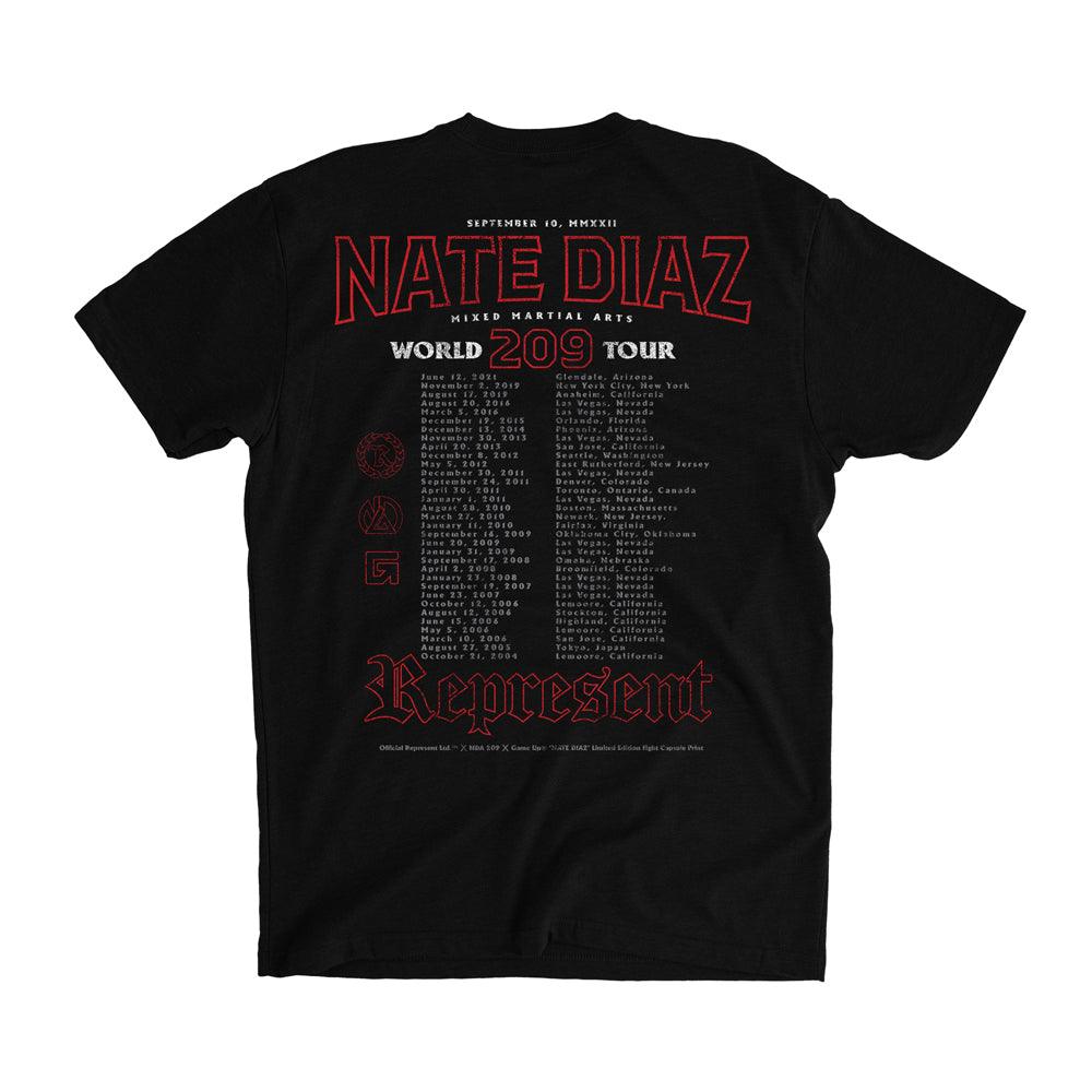 Nate Diaz World Tour UFC 279 Signature Tee [BLACK] LIMITED EDITION - Represent Ltd.™