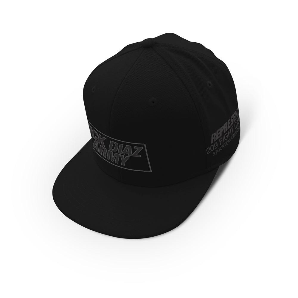 Nick Diaz Army 266 Embroidered Classic Snapback [BLACK X BLACK] OFFICIAL UFC 266 209 FIGHT CAMP EDITION - Represent Ltd.™