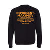 Nick Maximov 2/5 Fight Capsule CLEAN Crewneck Sweatshirt [BLACK] MAXIMOV LIMITED EDITION - Represent Ltd.™