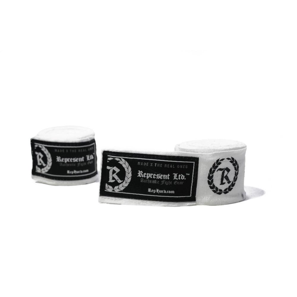 Original Classic Gang Pair of Hand Wraps 180" [WHITE X BLACK] ALL-NEW UPGRADED QUALITY - Represent Ltd.™