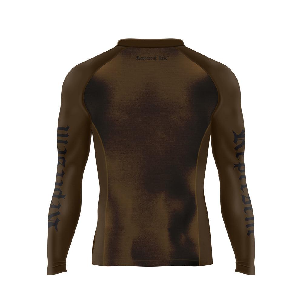 Black Gang Jiu Jitsu Rash Guard Long Sleeve [BROWN] Represent Ltd.™