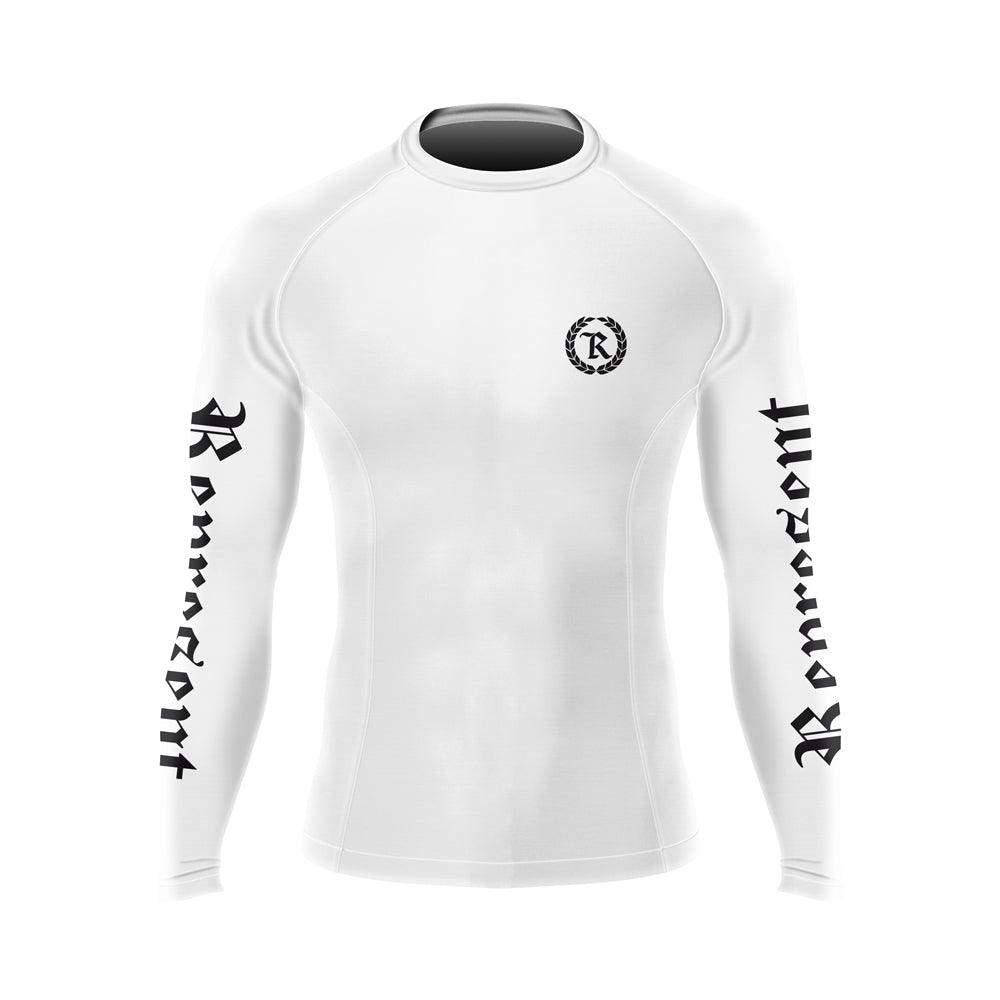 Black Gang Jiu Jitsu Rash Guard Long Sleeve [WHITE X BLACK] Represent